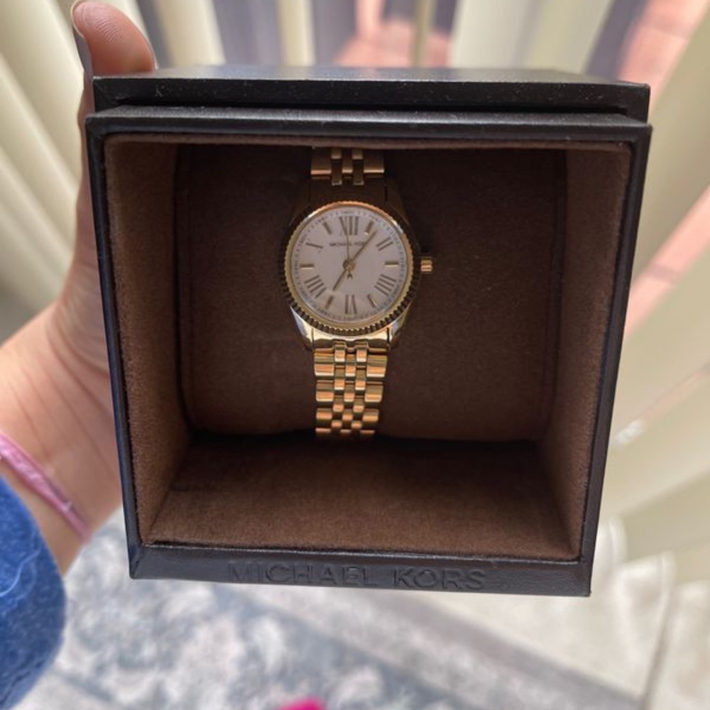 Michael Kors Petite Lexington Gold- Tone watch